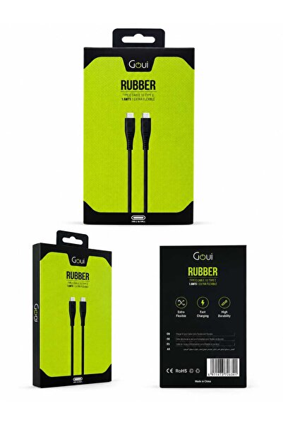 GOUİ Strong - Type C-C Silicone Cable - 1.5 Meters Black