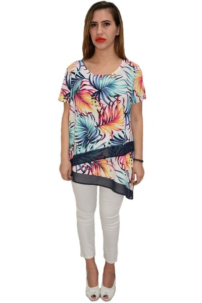 OEM Bluza dama, casual,asimetrica, model lejer, multicolor exotic