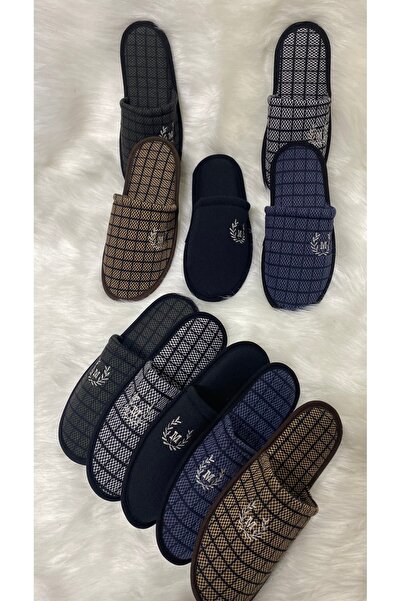 asgül tuhafiye Set of 5 Mixed Men's House Slippers, Guest Slippers, Dowry Bun...