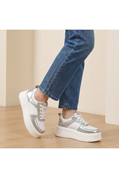 OEM Women's platform sneakers, minimalist design, made of eco- Leather , non-...