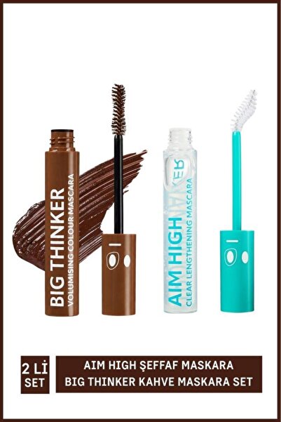 Troublemaker Bıg Thınker Maskara Kahve+ Aım Hıgh Clear Şeffaf Maskara
