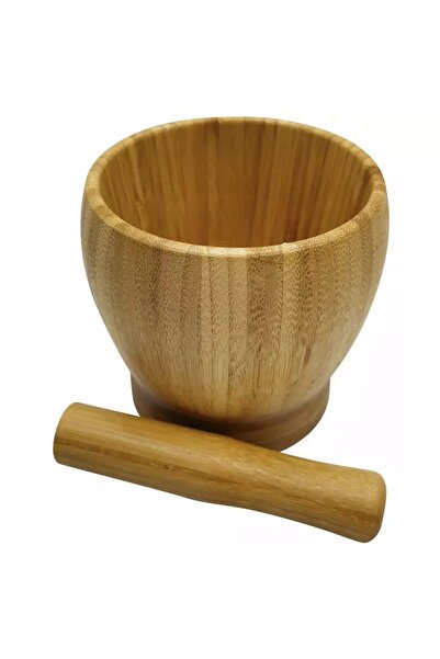 King Mojar din bambus cu pistil, pentru condimente si ierburi 9.8 x 9 cm, Kin...