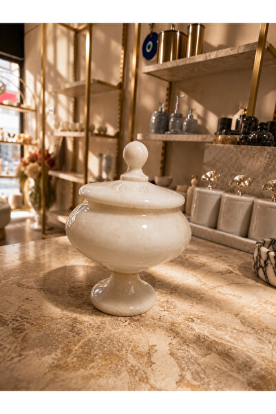 Stone & Shine Gerçek Doğal Taş Kapaklı Şekerlik