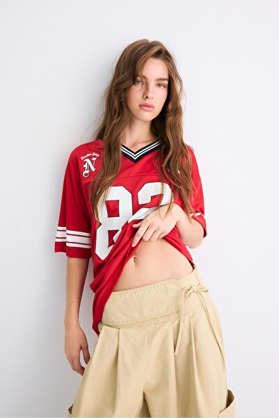 Stradivarius Maxi number T-shirt
