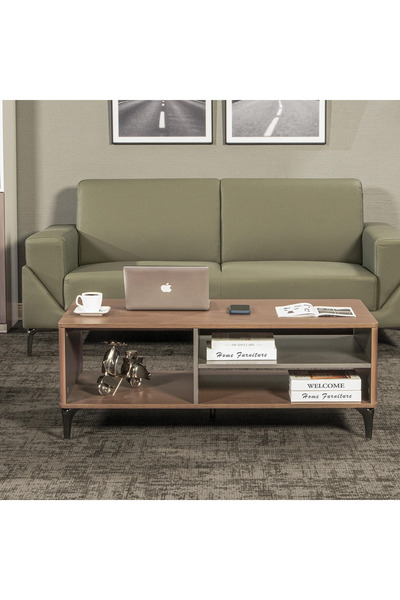 Midas Furniture طاولة مركزية للمكتب من فوكسا باللون البني