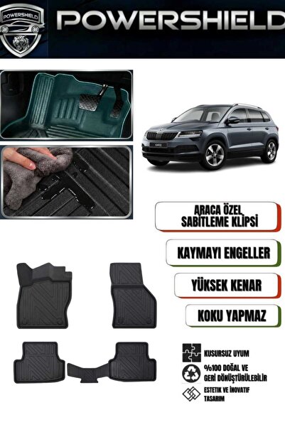 Skoda Karoq 2017 ve Sonrası Için Araca Özel 5D Premium Havuzlu Oto Paspas Takımı