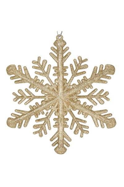 Mandalin , Decoratiune brad fulg de zapada, 30cm, auriu cu sclipici