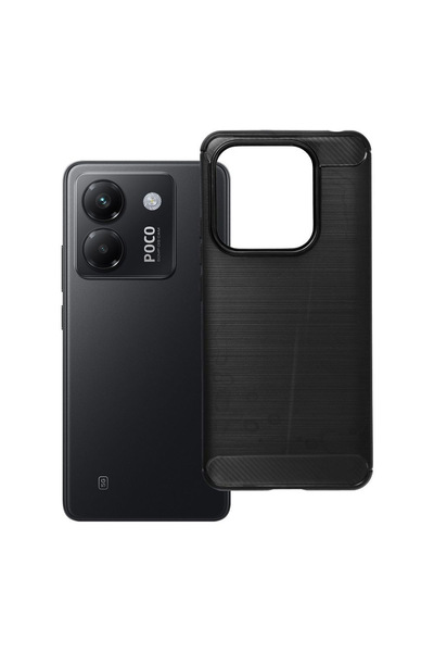 OEM Θήκη TPU Ανθρακονημάτων και Σιλικόνης για Xiaomi Poco M7 Pro 5G - Μαύρο