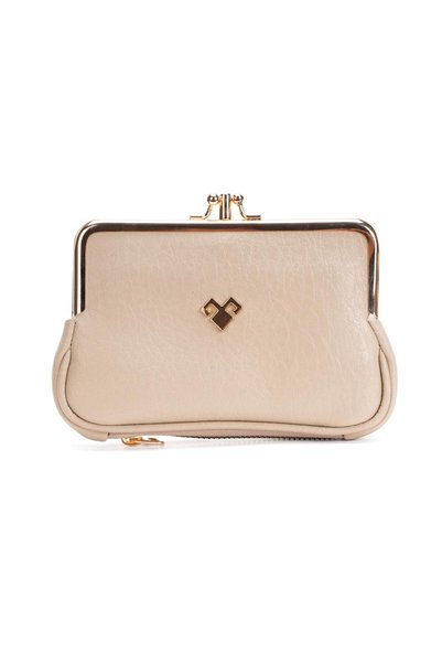 essbag Monalisa Multi-Compartment Black Soft Leather Clip-On Scholarship Women's Wallet