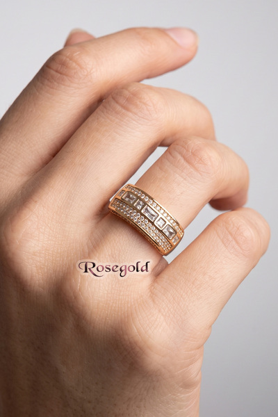 Modacaprea Xuping 18K Taşlı Dikdörtgen Yüzük – Rosegold Renk Takı | Xuping Ka...