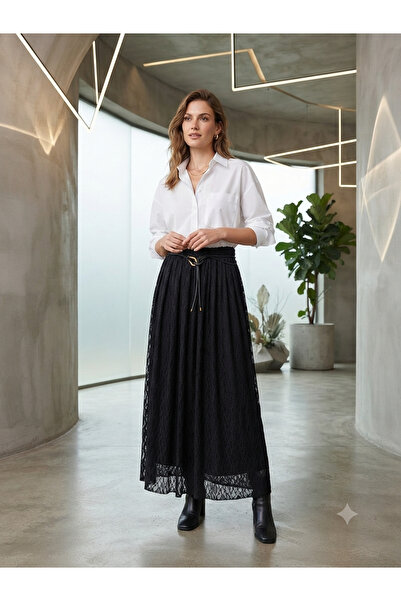 TUĞBA ERGÜL Women's Lined Lace Skirt