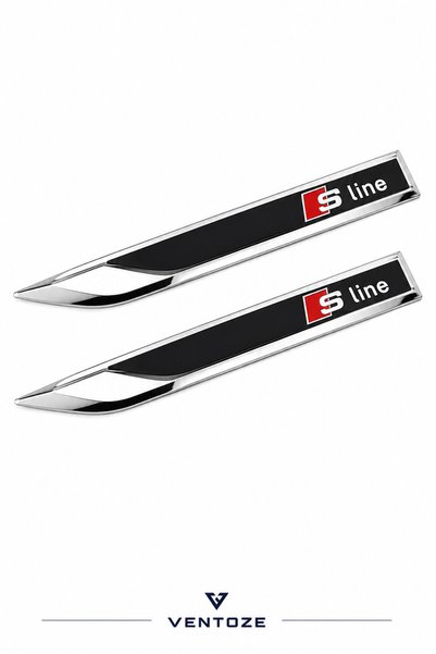 Ventoze Vehicle Side Fender Metalized Logo Emblem 15X2 cm Chrome Sporty Decor...