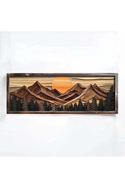 OEM Tablou decorativ înrămat Wallxpert, 40x120x3.5 cm, MDF de 3mm, ramă din l...