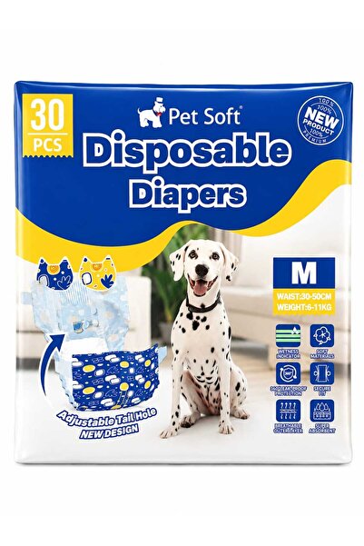 OEM Pet Soft Disposable Absorbent Diapers for Dogs, 30 pieces