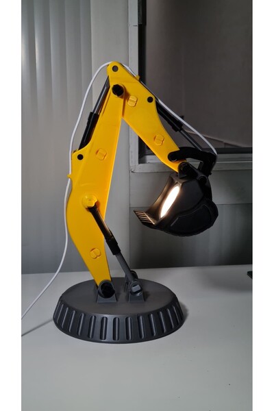 BIGBLOCK Ekskavatör Tasarımlı Ayarlanabilir LED Masa Lambası - 3 Renk Tonu (4...