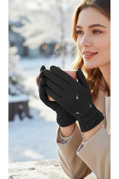 Aware Time Parachute Fabric Touchscreen Plush Inside Women Gloves