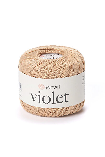 Yarnart Violet Koyu Bej Koton Merserize Dantel Örgü İpi 5529