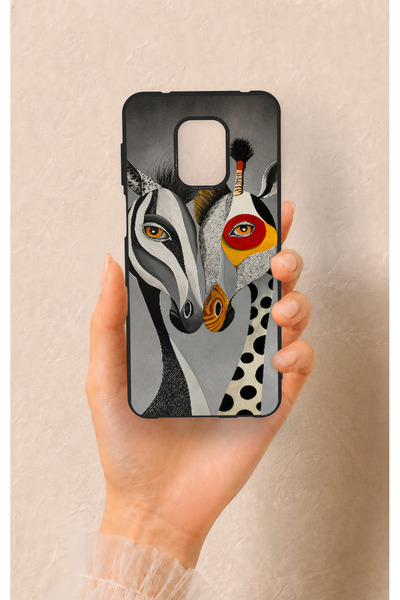 Vip Case حافظة سيليكون متوافقة مع Redmi Note 9 Pro 9S بنمط الحمار الوحشي والز...