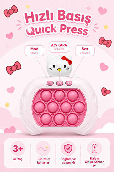 Babizoo Kitty Pop It Hızlı Basmalı Oyun - Eğitici Hafıza ve Odaklanma Konsolu...