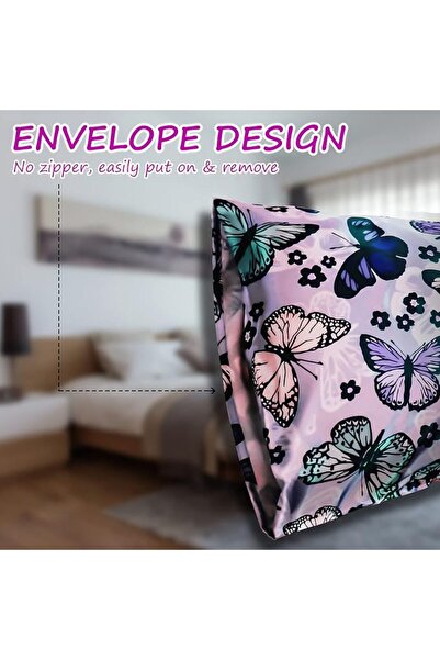URLINENS غطاء وسادة من الساتان للشعر والبشرة، طقم أغطية وسائد من الحرير النبا...