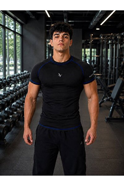 novura Erkek Compression Tişört Slim Fit Kısa Kollu Spor Fitness Antrenman Bo...