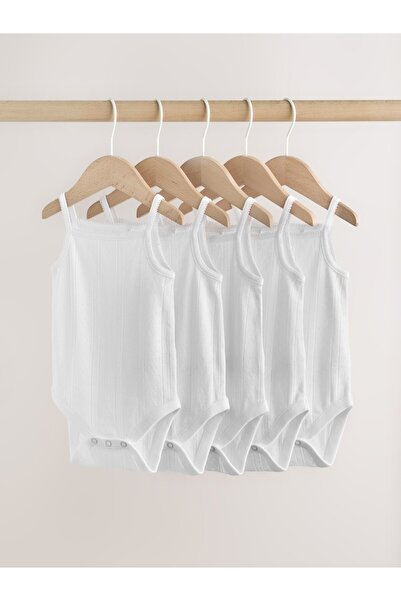 Generic Brand Baby 5-Pack White Undershirt with Snap Fasteners and Cotton Bow