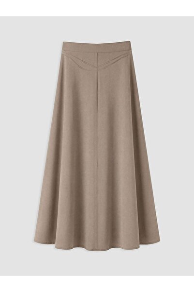 LC Waikiki Lcw Vision Brown Belted A-Line Pencil Skirt