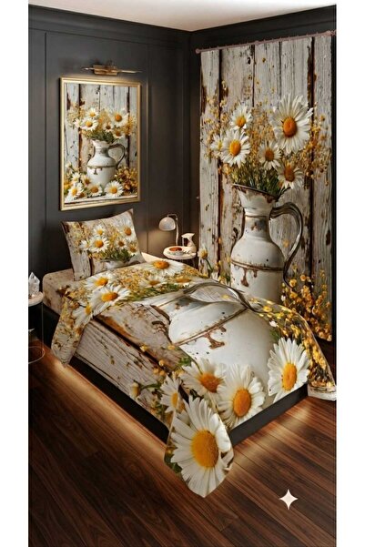 Elmas Dizayn 280*240 Cm. Special Design Single Bedding Set with Background Cu...