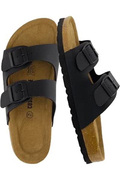CUSHIONAIRE Women's Lane Cork Footbed Sandal with Comfort (
