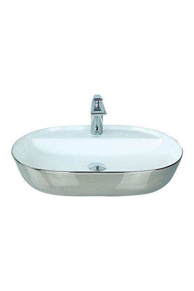 Pure Concept Gümüş Beyaz 60cm Tezgah Üstü Çanak Lavabo