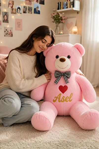 STORE24 Kişiye Özel İsimli 90 cm Peluş Ayı – Sevgiliye, Kuzene, Kız & Erkek Ç...