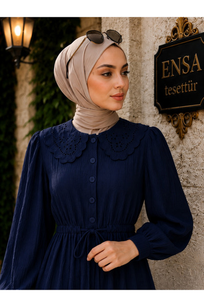 ENSA TESETTUR Bebe Yaka Elbise Lacivert