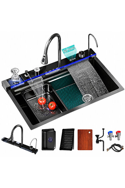 Rovitech Chiuvetă multifuncțională, 2 cascade, spălător de pahare, dozator de...