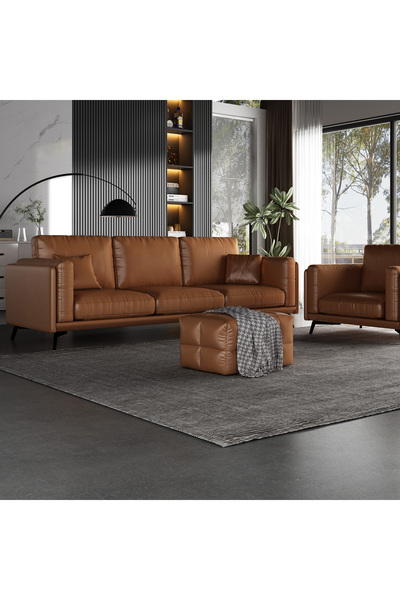 veluxe home Serena İtalyan Deri Modern Koltuk Takımı Hakiki Deri Koltuk Takımı