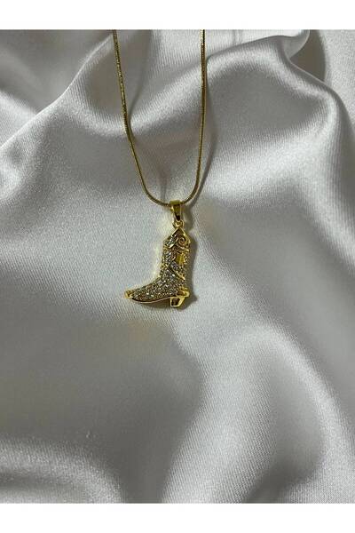 Mel and Co Kovboy Çizmesi Çelik Kolye Gold