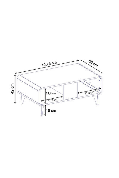 Mourah Home Modern Nubo Coffee Table - 100.3x60x42 CM - Natural Oak/ Beige - ...