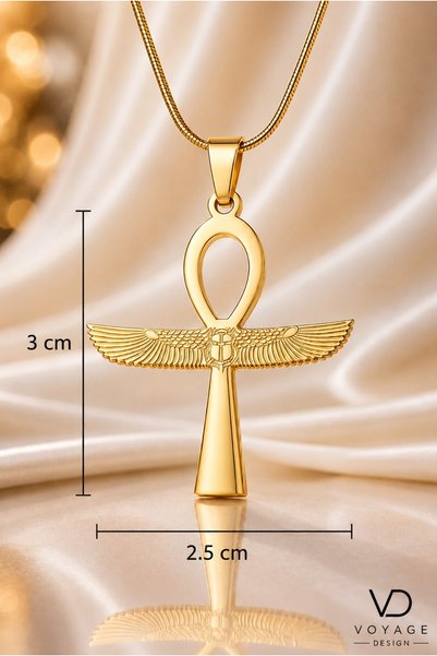 voyageaccessory Stainless Steel Living Key Ankh Pendant with Different Color and Pattern Variations