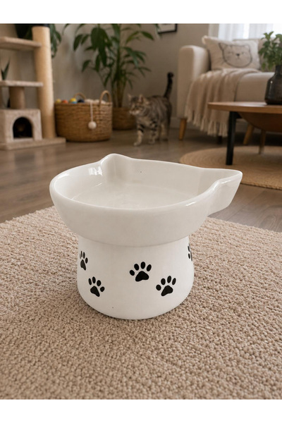PAWLENKA Seramik Ayaklı Kedi ve Köpek Mama Kabı 300 ml - 14.5 cm