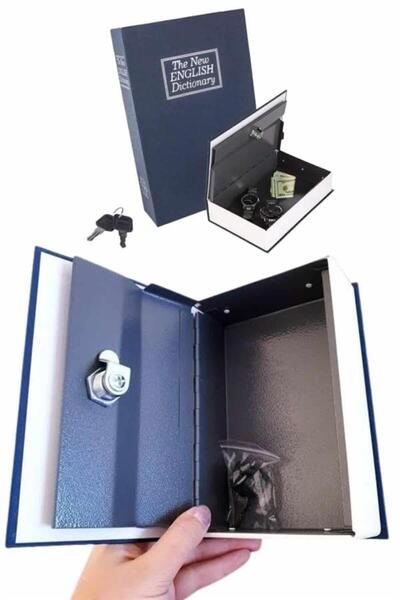 FTA TİCARET Hidden Safe Locked Dictionary Look 18cm Hidden Safe Large Size wi...