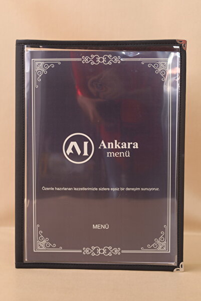 ankara menü (قطعة واحدة) حافظة قائمة طعام من الجلد مقاس A4، شفافة، مصنوعة من ...