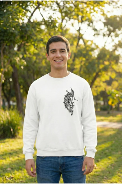 UFC 1985 TOP BRAND Valentine's Day Printed Oversize Crew Neck Sweatshirt - White