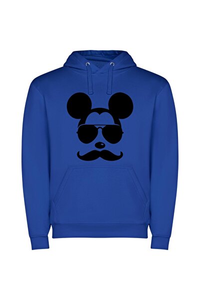 iLovePrints Mickey's Cool Disguise Φούτερ με κουκούλα σε χρώμα Μπλε
