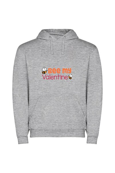 iLovePrints Beeing Love in February Φούτερ με κουκούλα σε χρώμα Γκρι