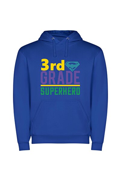 iLovePrints Grade Three Superpower Φούτερ με κουκούλα σε χρώμα Μπλε