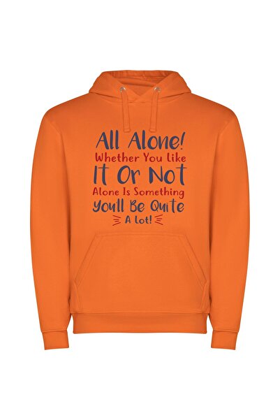 iLovePrints Alone Together Solo Journey Φούτερ με κουκούλα σε χρώμα Πορτοκαλί