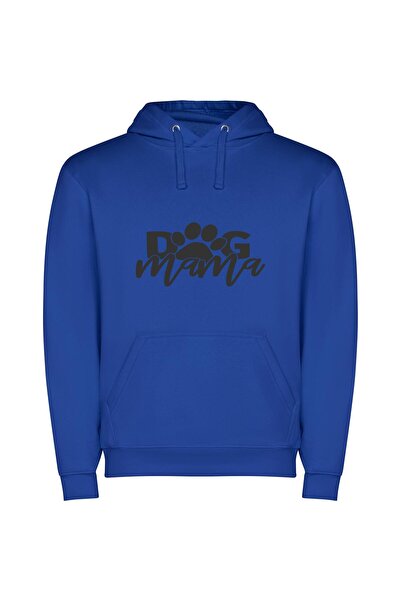 iLovePrints Chic Dog Mama Logo Φούτερ με κουκούλα σε χρώμα Μπλε