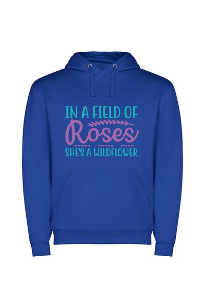 iLovePrints Blossoming Wild Beauty Φούτερ με κουκούλα σε χρώμα Μπλε