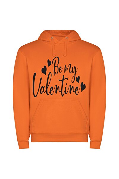 iLovePrints Monochrome Love Collection Φούτερ με κουκούλα σε χρώμα Πορτοκαλί
