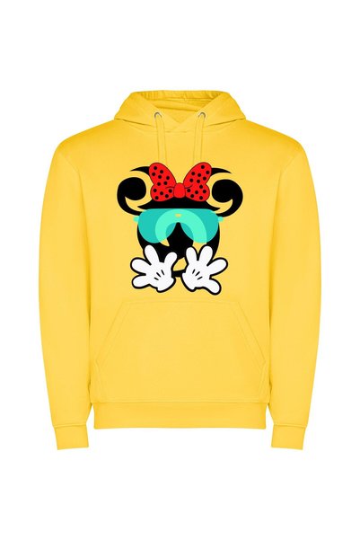 iLovePrints Mickey's Fanciful Bow Φούτερ με κουκούλα σε χρώμα Κίτρινο