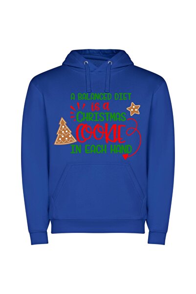 iLovePrints Merry Cookie Balance Delight Φούτερ με κουκούλα σε χρώμα Μπλε